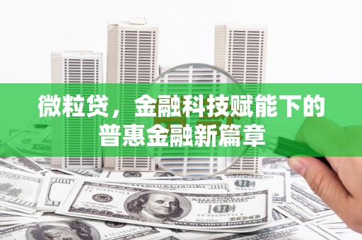 彝良微粒贷，金融科技赋能下的普惠金融新篇章
