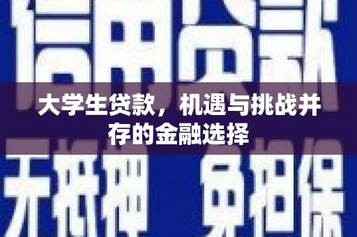 彝良大学生贷款，机遇与挑战并存的金融选择