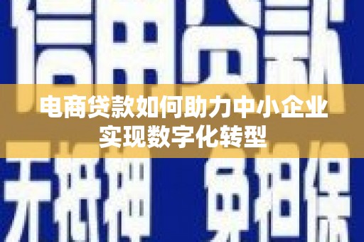 彝良电商贷款如何助力中小企业实现数字化转型
