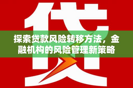 彝良探索贷款风险转移方法，金融机构的风险管理新策略