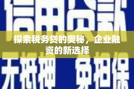 彝良探索税务贷的奥秘，企业融资的新选择