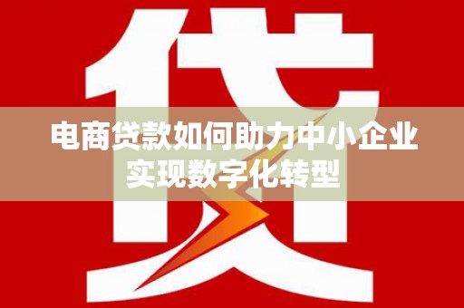 彝良电商贷款如何助力中小企业实现数字化转型