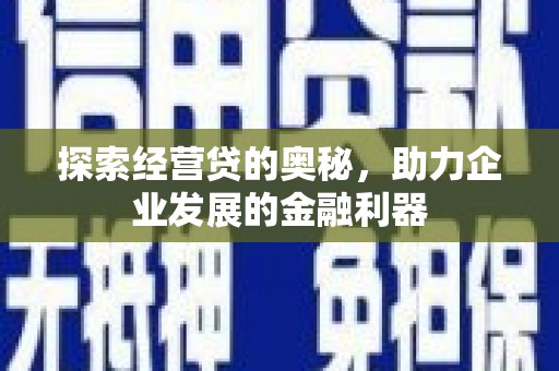 彝良探索经营贷的奥秘，助力企业发展的金融利器