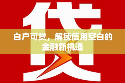 彝良白户可贷，解锁信用空白的金融新机遇