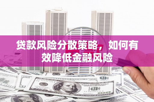 彝良贷款风险分散策略，如何有效降低金融风险
