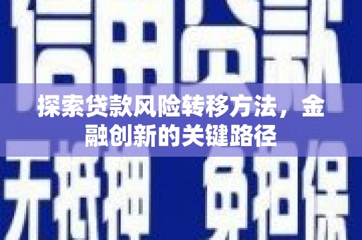 彝良探索贷款风险转移方法，金融创新的关键路径